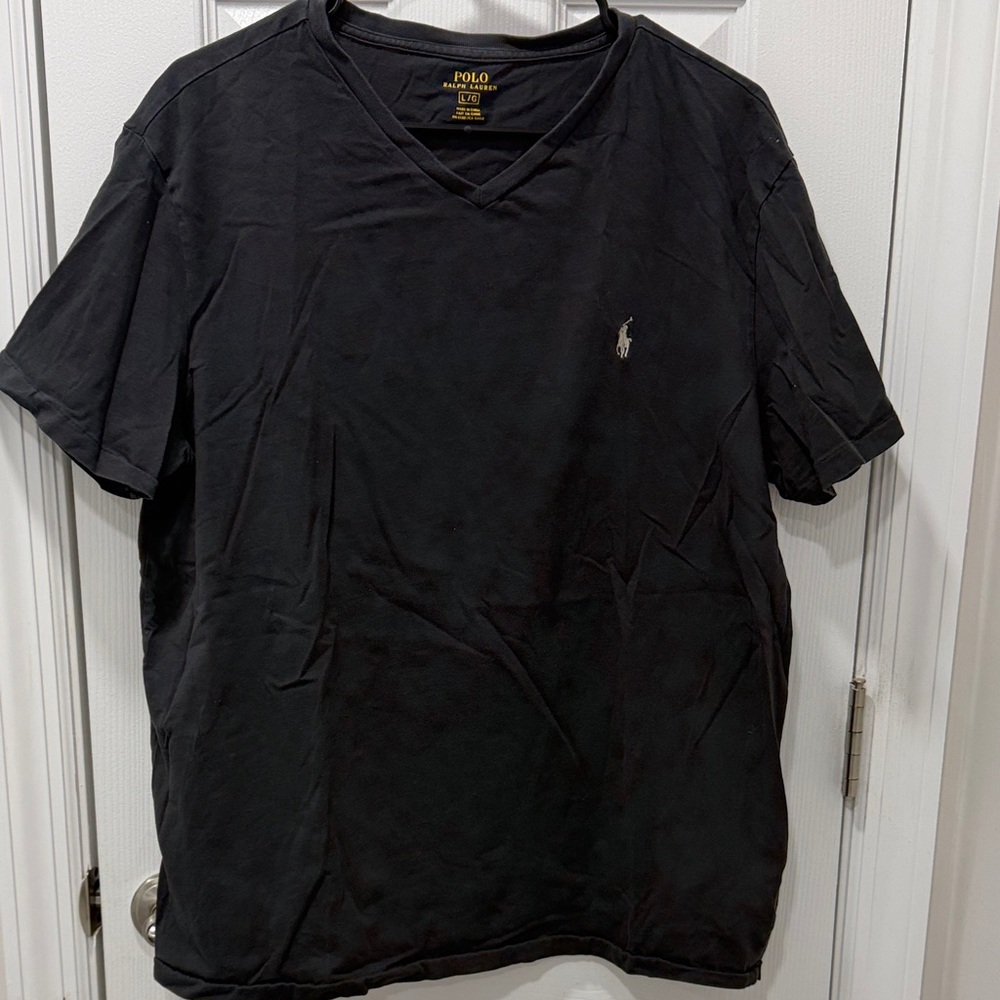 Polo by Ralph Lauren Black Short Sleeve V-Neck Tee